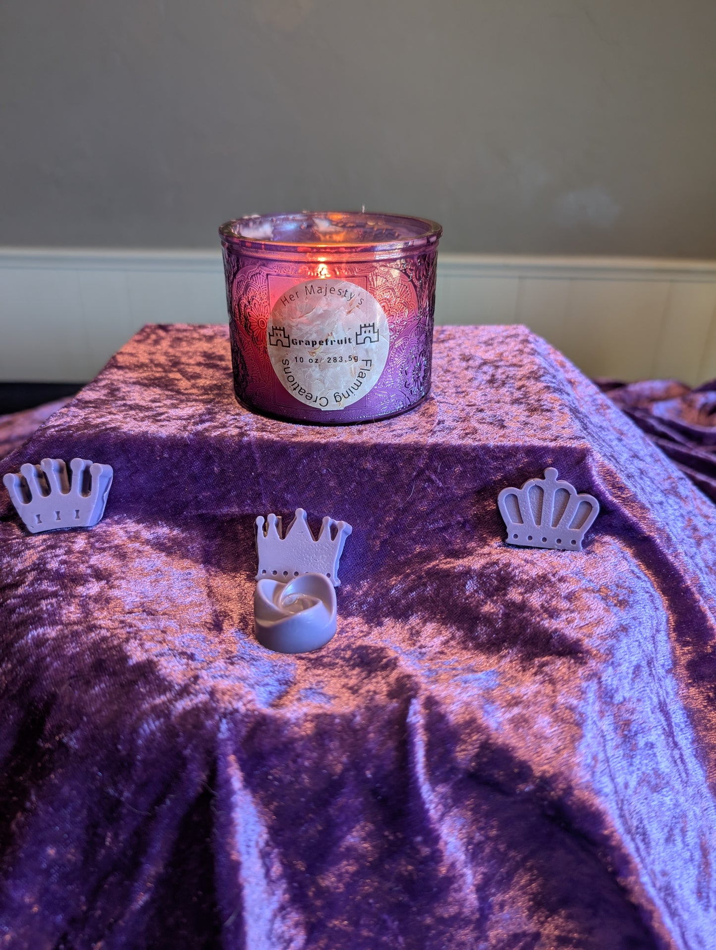 10 oz Purple candle wicked or wickless